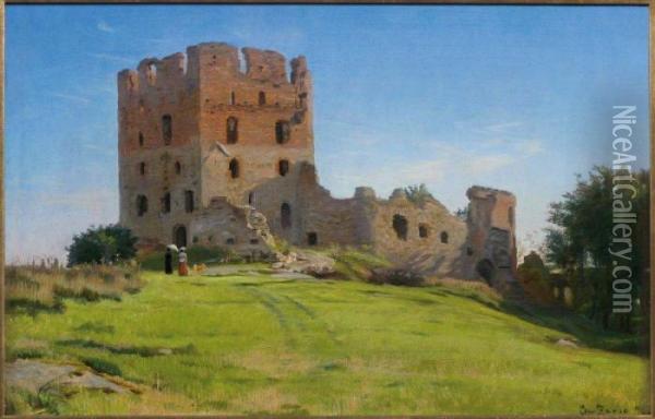 Le Chateau D'hammershus, Bornholm Oil Painting - Christian Zacho