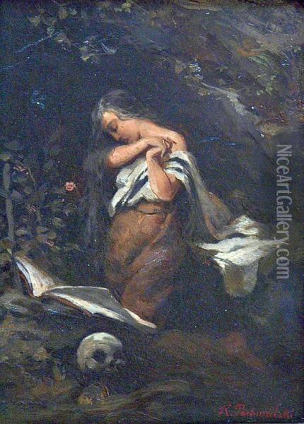 Maria Magdalena Oil Painting - Kazimierz Pochwalski