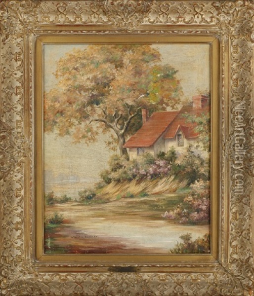 Red House Oil Painting - William Bradley