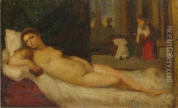 Venus Din Urbino - Copie Dupa Tizian Oil Painting - Ipolit Strambu