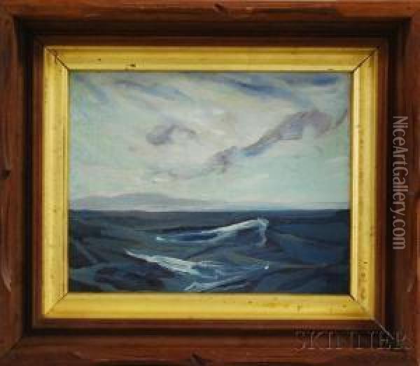 Waves Oil Painting - Charles Herbert Woodbury