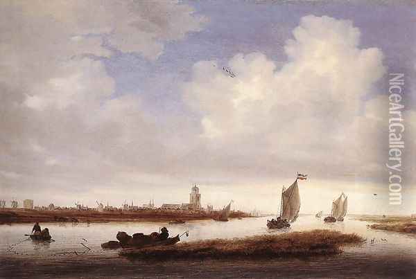 View of Deventer Seen from the North-West 1657 Oil Painting - Salomon van Ruysdael