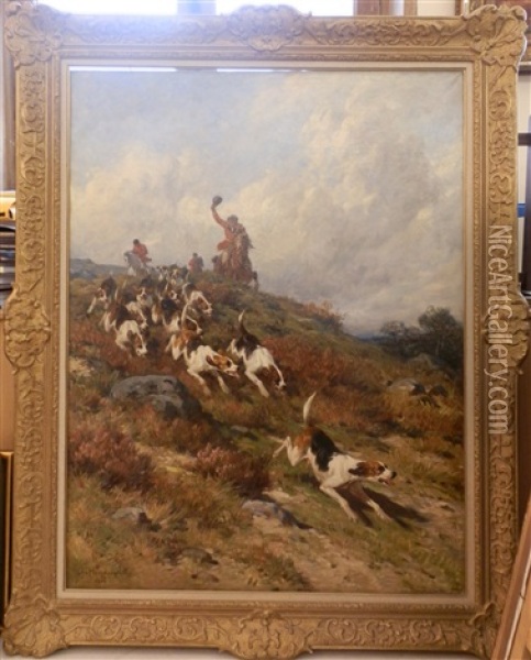 La Chasse A Courre Oil Painting - Charles Herrmann-Leon