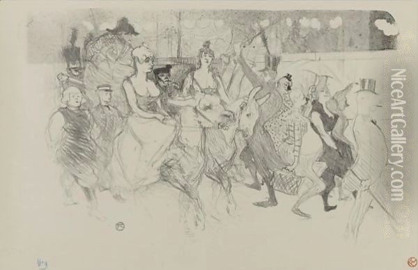 Une Redoute Au Moulin Rouge Oil Painting - Henri De Toulouse-Lautrec