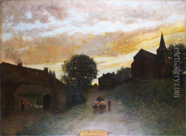 Le Village De Ruaux Dans Les Vosges Oil Painting - Jean Desbrosses