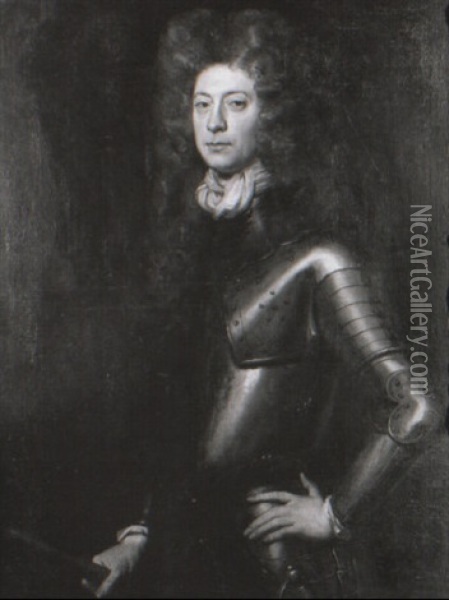 Portrait Of Sir Sidney Backwith In Armour Oil Painting - John Riley