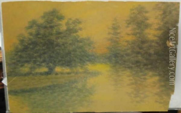 Autumn Evening On The Bayou Oil Painting - Alexander John Drysdale
