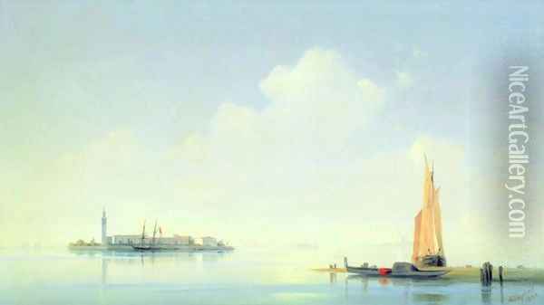 The harbour of Venice, the island of San Georgio Oil Painting - Ivan Konstantinovich Aivazovsky