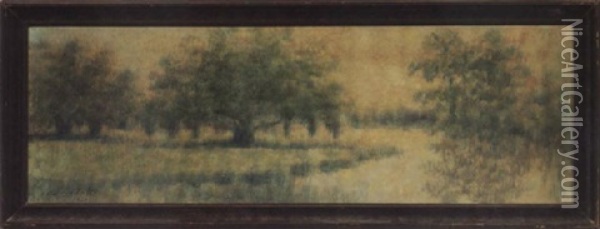 Live Oak And Cypress Swamp Oil Painting - Alexander John Drysdale
