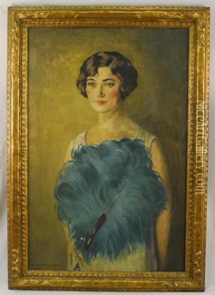 Portrait Of Mabel Souvaine Oil Painting - Arthur R. Freedlander