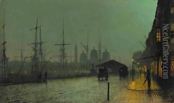 Prince's Dock, Hull Oil Painting - John Atkinson Grimshaw