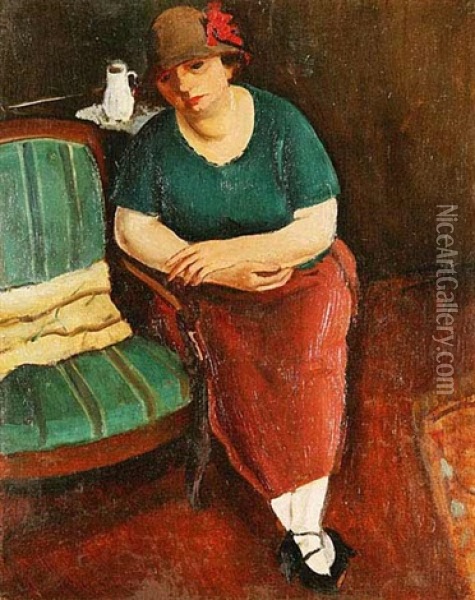 A Woman In An Armchair Oil Painting - Georges (Karpeles) Kars