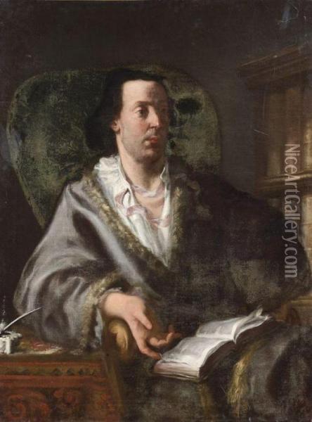 Portrait D'homme Dans Son Fauteuil Oil Painting - Giuseppe Bonito