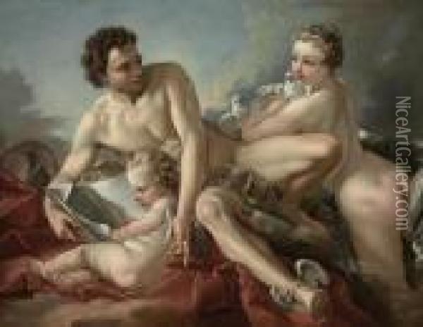 The Education Of Cupid Oil Painting - Francois Boucher