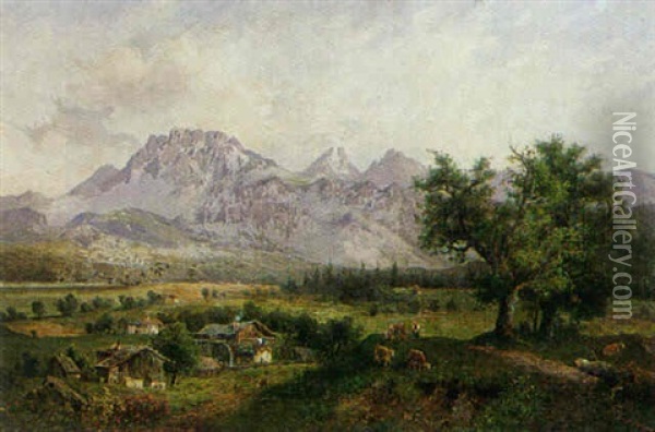 Suddeutsche Landschaft Oil Painting - Hermann Herzog