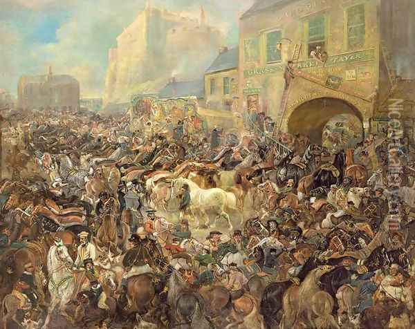 The Horse Fair in the Grass Market Oil Painting - James Howe