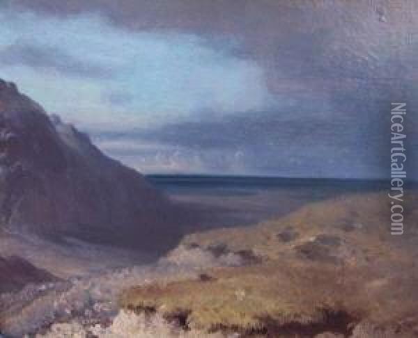 Hugelige Landschaft Mit Aufkommendem Gewitter Oil Painting - Carl Friedrich Lessing