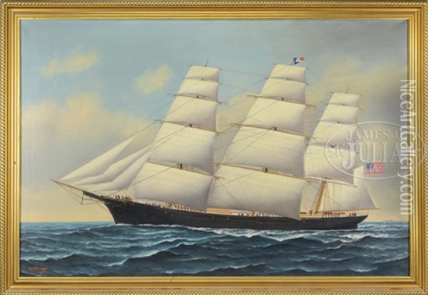 Portrait Of Sovereign Of The Seas Oil Painting - Solon Francis Montecello Badger