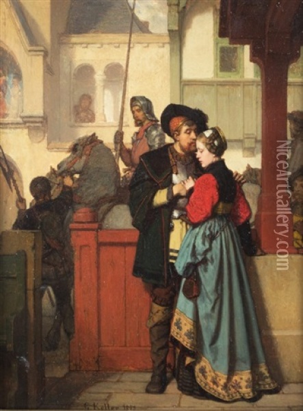 Lovers Oil Painting - Wilhelm (Guillaume) Koller