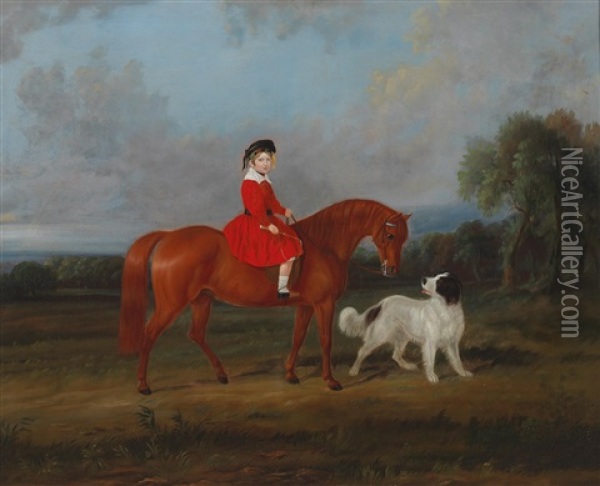 Girl On Horseback Oil Painting - W.D. Williams