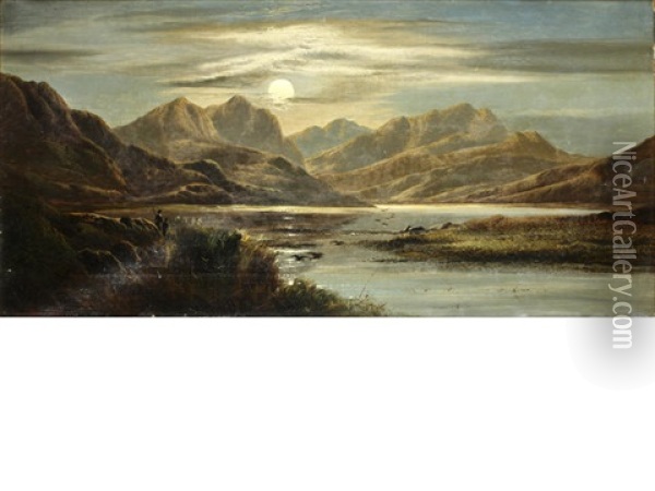 Loch Lubnaig (+ Llyn Graffnant, North Wales; Pair) Oil Painting - Charles Leslie