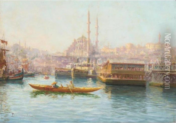Vue De Constantinople Oil Painting - Francois Leon Prieur-Bardin