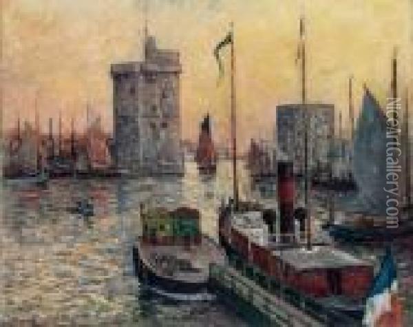 Le Port De La Rochelle Au Crepuscule Oil Painting - Maxime Maufra