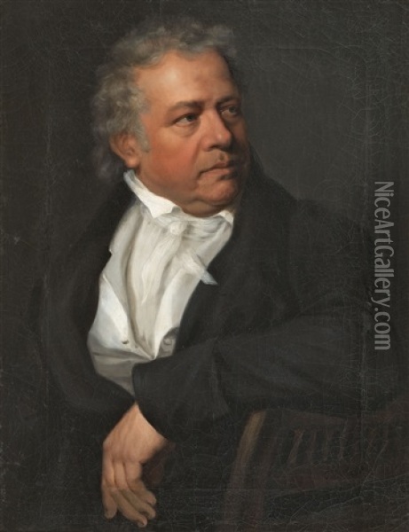 Bildnis Eines Herrn (johann Lorenz Kreul?) Oil Painting - Johann Friedrich Karl Kreul
