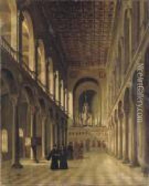 Interior Of An Orthodox Church Oil Painting - Theodore Jacques Ralli