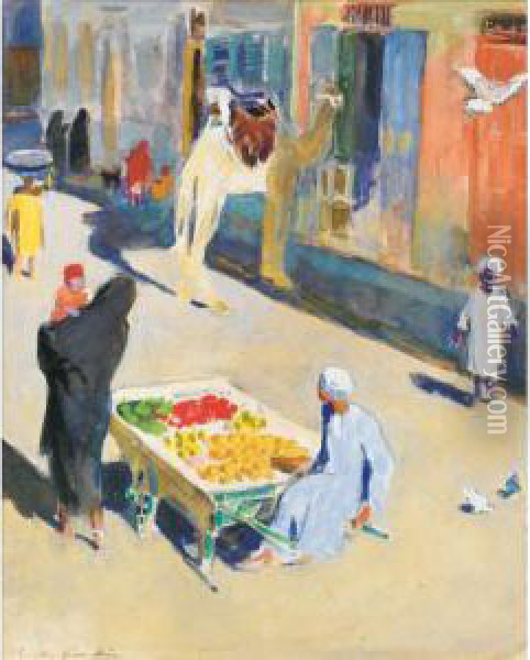 Le Marchand De Fruits Oil Painting - Du Raoul Gardier