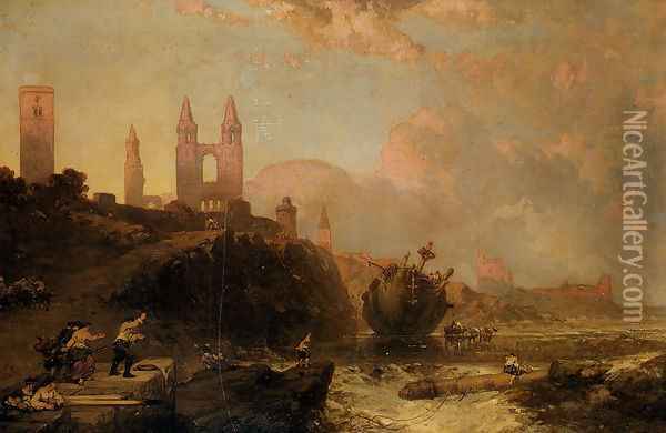 Ruins Of St. Andrews Cathedral And Church Of St. Regulus, Fife, Scotland Oil Painting - David Roberts