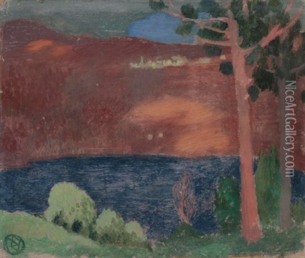 Lac En Italie, Region D'orvieto Oil Painting - Maurice Denis