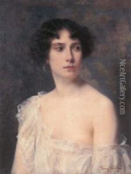 Portrait Einer Jungen Dame Oil Painting - Franz Xavier Kosler