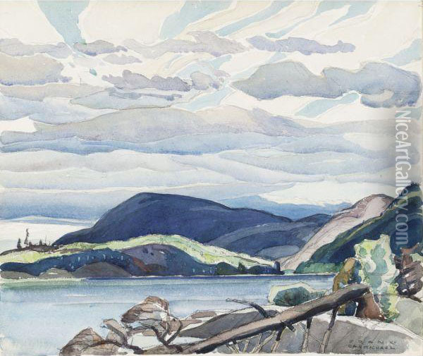 Lake And Hills Oil Painting - Franklin Carmichael