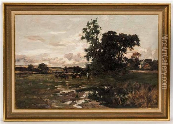 Cows In Pasture Oil Painting - Joseph Milne