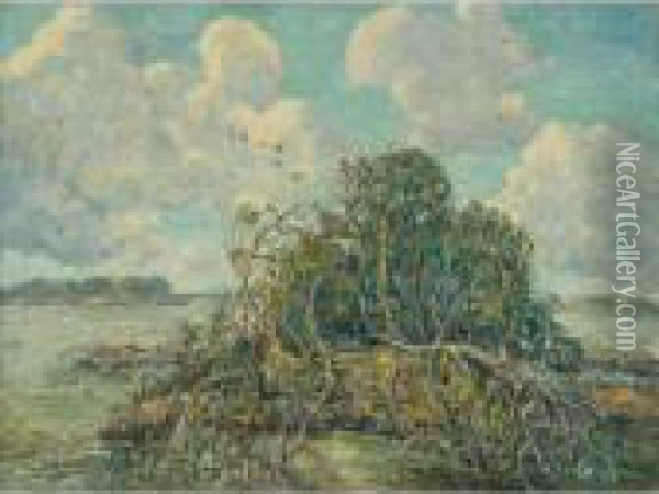 Drifting Clouds, Florida Oil Painting - Ernest Lawson