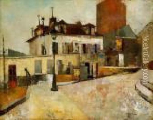 Rue A Montmartre Oil Painting - Pierre Hode