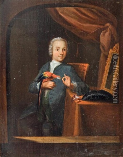 Jeune Homme Au Perroquet Oil Painting - Dominicus van Tol