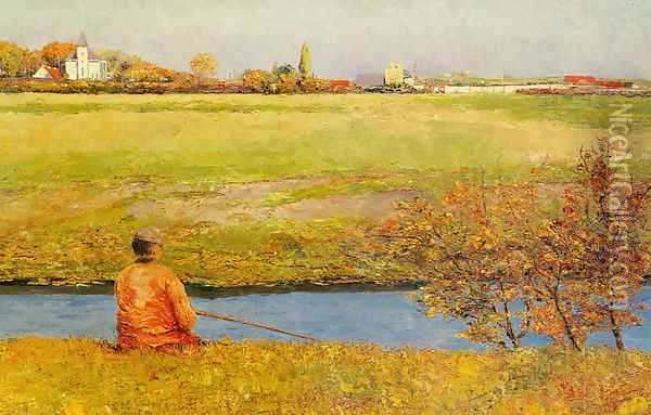 Fishing on a Summer Day Oil Painting - Francis Nys
