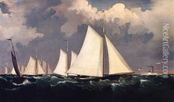 New York Yacht Club Regatta II Oil Painting - Fitz Hugh Lane