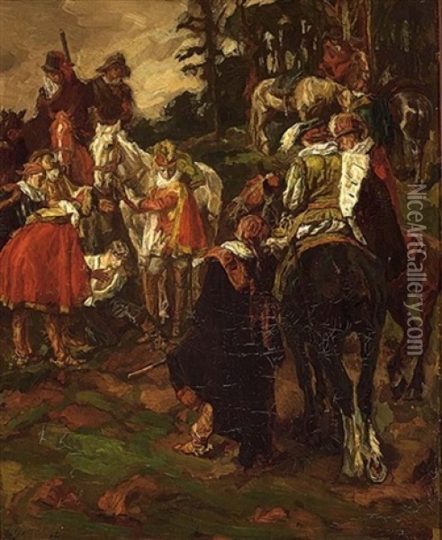 The Fallen Soldier Oil Painting - Johannes Hendricus Jurres