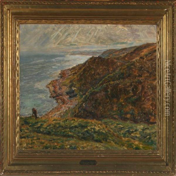 Along The Coast At Refnaes Oil Painting - Viggo Johansen