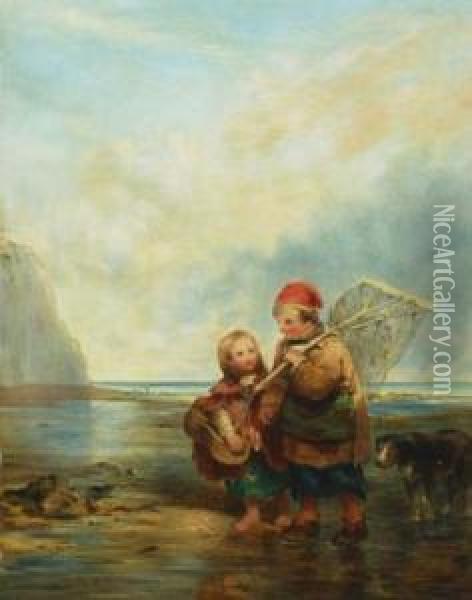 The Fisherman's Children Oil Painting - William Collins