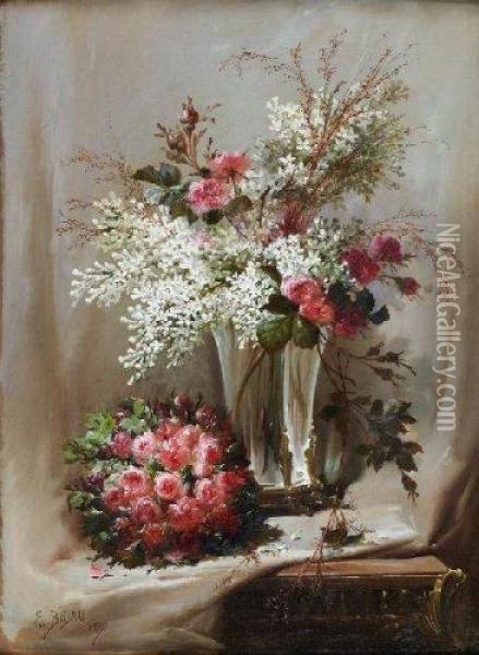 Lilas Et Roses Oil Painting - Eugene Bidau