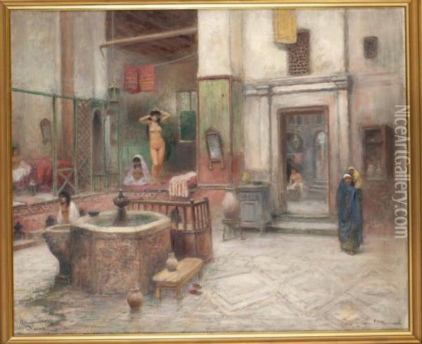 Osterlandskt Bad, Kairo Oil Painting - Frans Wilhelm Odelmark