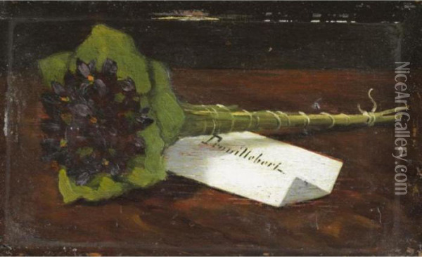 Bouquet De Violettes Oil Painting - Paul Trouillebert