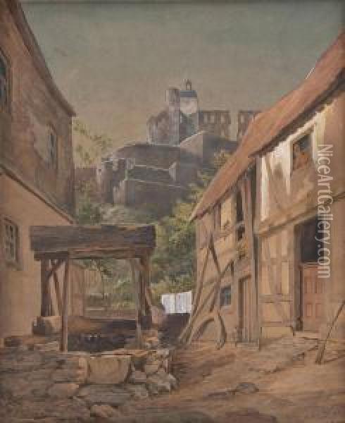 Burg Konigstein - Taunus Oil Painting - Anton Radl