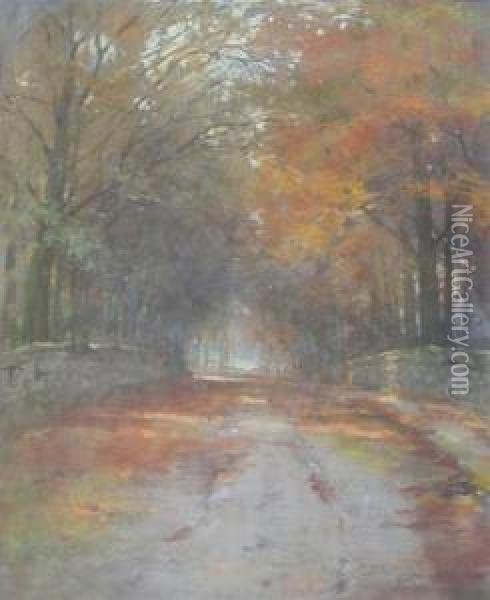 Avenue In Autumn Oil Painting - Mary Georgina Wade Wilson