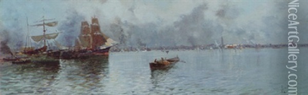 Blick Auf Venedig Oil Painting - Oscar Ricciardi