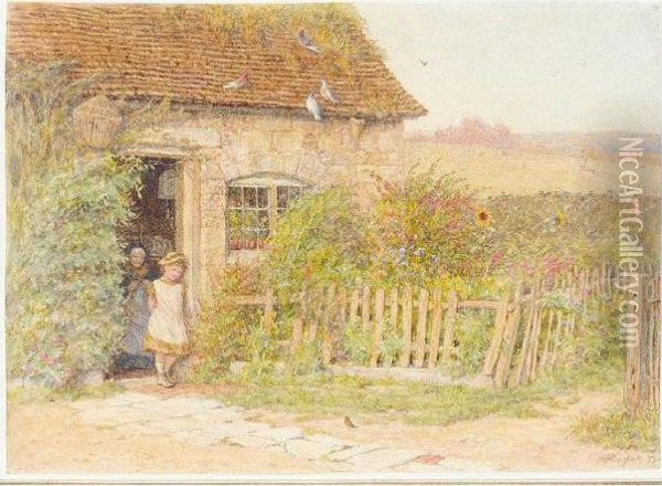 The Robin's Song Oil Painting - Helen Mary Elizabeth Allingham